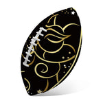 Gold And Black Aries Sign Print Rugby Ball