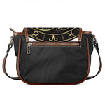 Gold And Black Aries Sign Print Saddle Bag