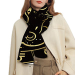 Gold And Black Aries Sign Print Scarf
