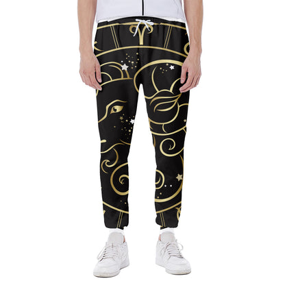 Gold And Black Aries Sign Print Scuba Joggers