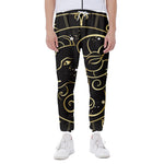 Gold And Black Aries Sign Print Scuba Joggers