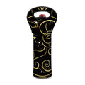 Gold And Black Aries Sign Print Single Neoprene Wine Tote