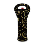 Gold And Black Aries Sign Print Single Neoprene Wine Tote
