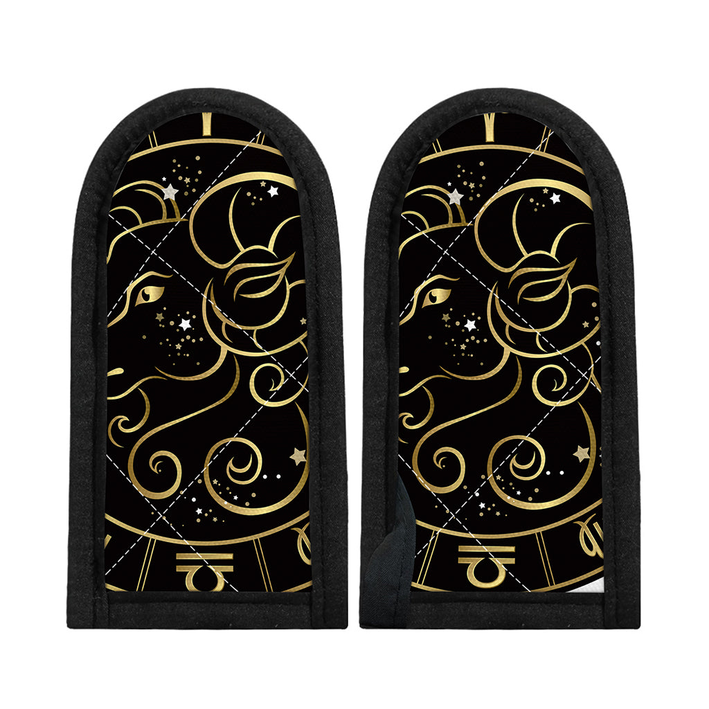 Gold And Black Aries Sign Print Skillet Handle Cover