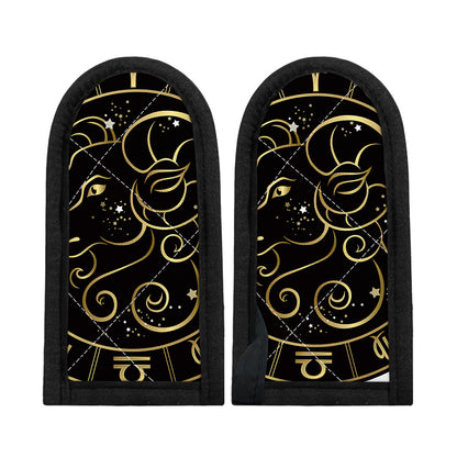 Gold And Black Aries Sign Print Skillet Handle Cover