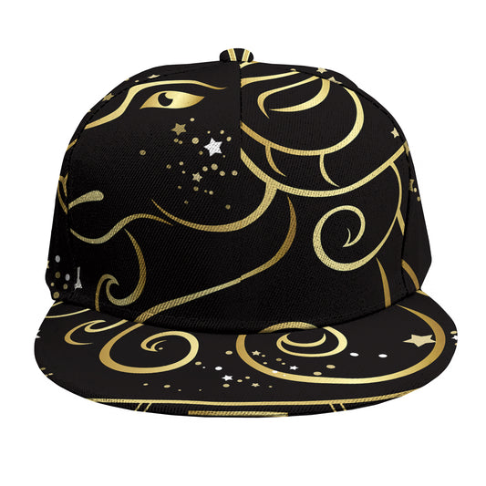 Gold And Black Aries Sign Print Snapback Cap
