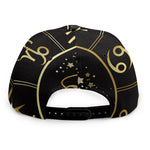 Gold And Black Aries Sign Print Snapback Cap