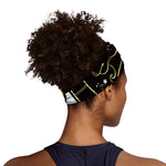 Gold And Black Aries Sign Print Sports Headband