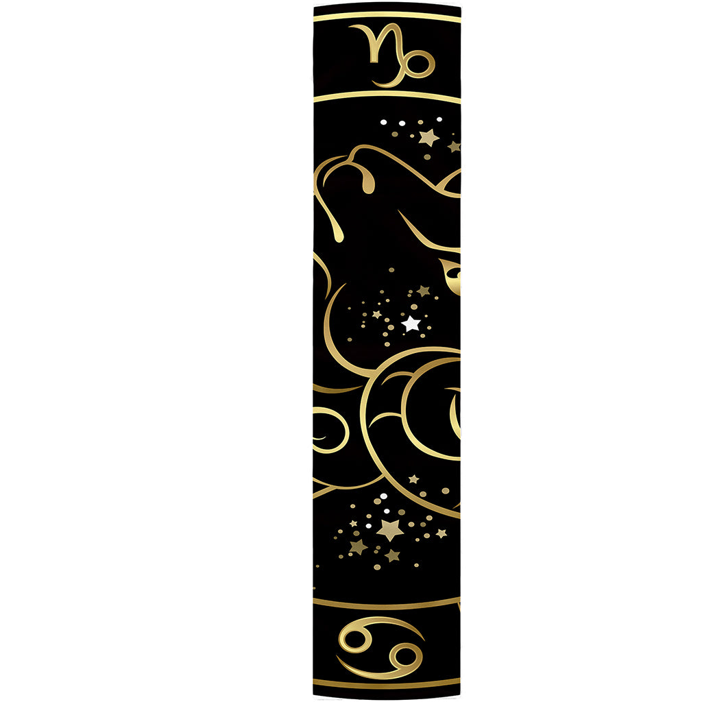 Gold And Black Aries Sign Print Table Runner