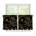 Gold And Black Aries Sign Print Tier Curtains