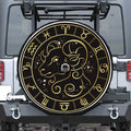 Gold And Black Aries Sign Print Tire Cover With Camera Hole