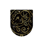 Gold And Black Aries Sign Print Toilet Lid Cover