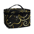 Gold And Black Aries Sign Print Travel Makeup Bag