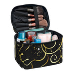 Gold And Black Aries Sign Print Travel Makeup Bag