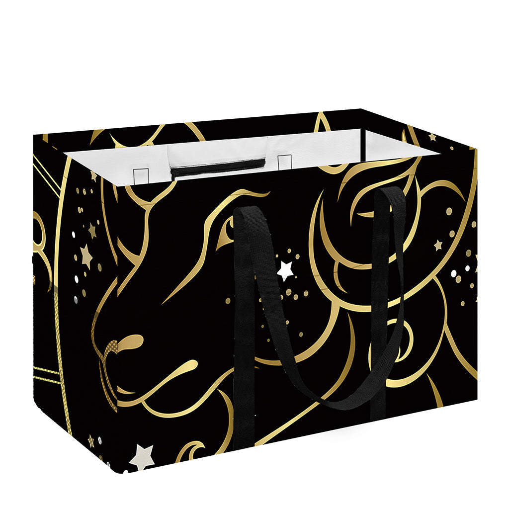 Gold And Black Aries Sign Print Utility Tote Bag