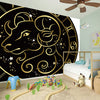 Gold And Black Aries Sign Print Wall Sticker