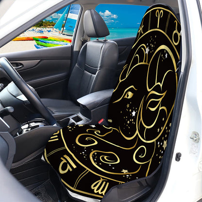 Gold And Black Aries Sign Print Waterproof Car Seat Cover