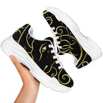 Gold And Black Aries Sign Print White Chunky Shoes
