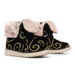 Gold And Black Aries Sign Print Winter Boots