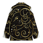 Gold And Black Aries Sign Print Women's Blazer