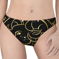 Gold And Black Aries Sign Print Women's Thong