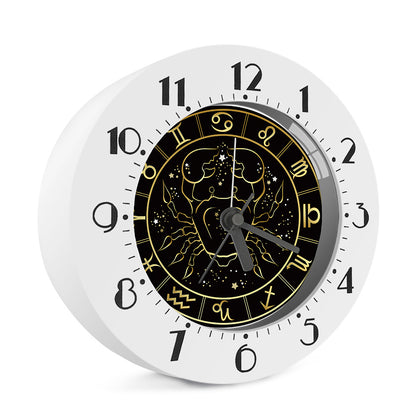 Gold And Black Cancer Sign Print Alarm Clock