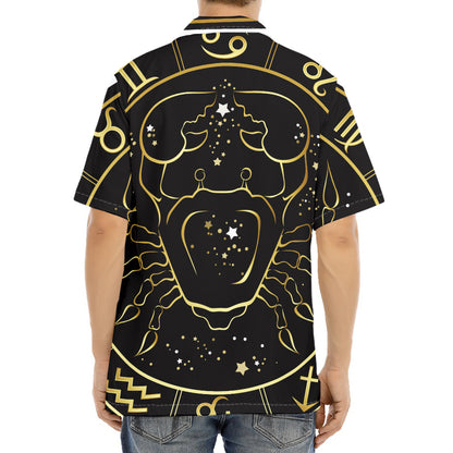 Gold And Black Cancer Sign Print Aloha Shirt
