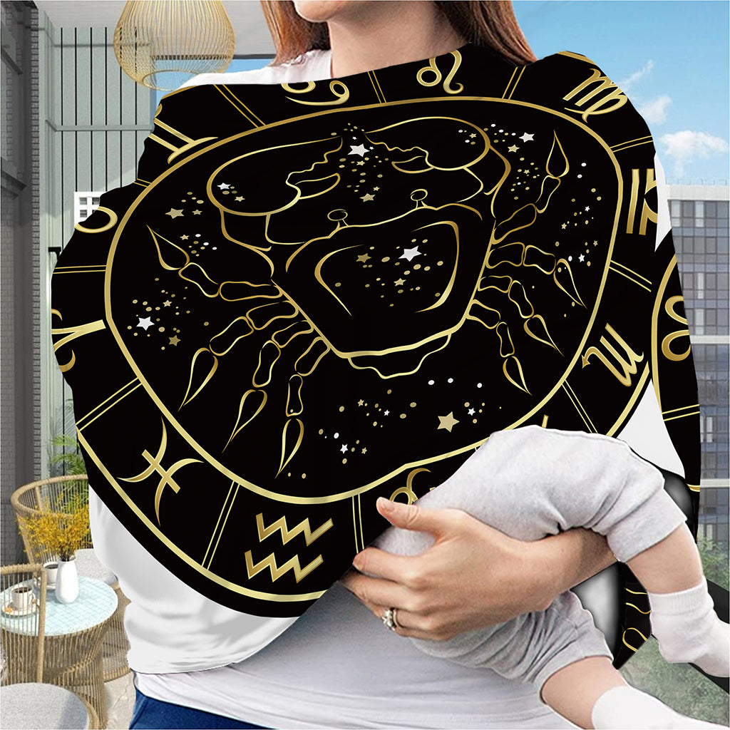 Gold And Black Cancer Sign Print Baby Seat Cover