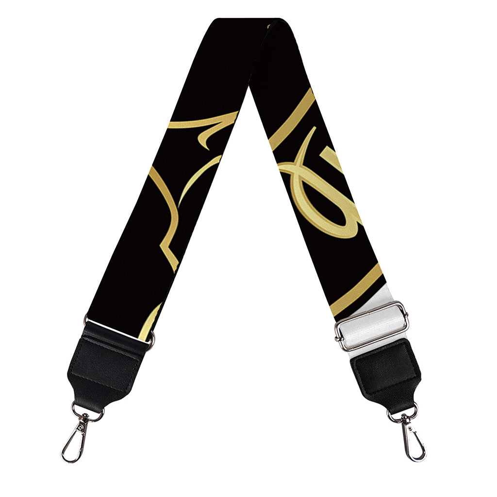 Gold And Black Cancer Sign Print Bag Strap