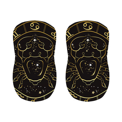 Gold And Black Cancer Sign Print Bar Stool Covers