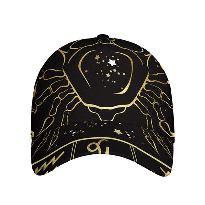 Gold And Black Cancer Sign Print Baseball Cap