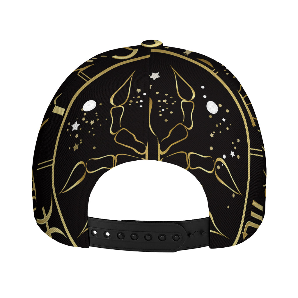 Gold And Black Cancer Sign Print Baseball Cap