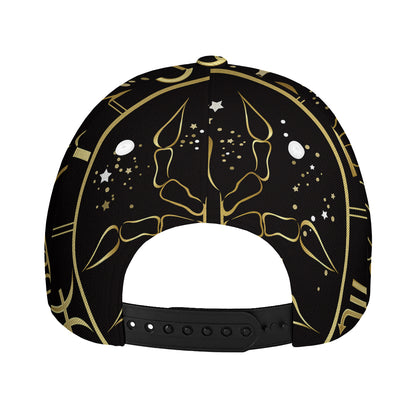 Gold And Black Cancer Sign Print Baseball Cap