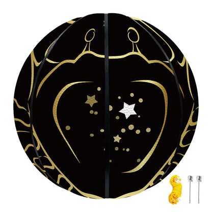 Gold And Black Cancer Sign Print Basketball