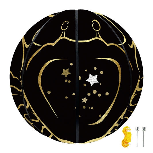 Gold And Black Cancer Sign Print Basketball