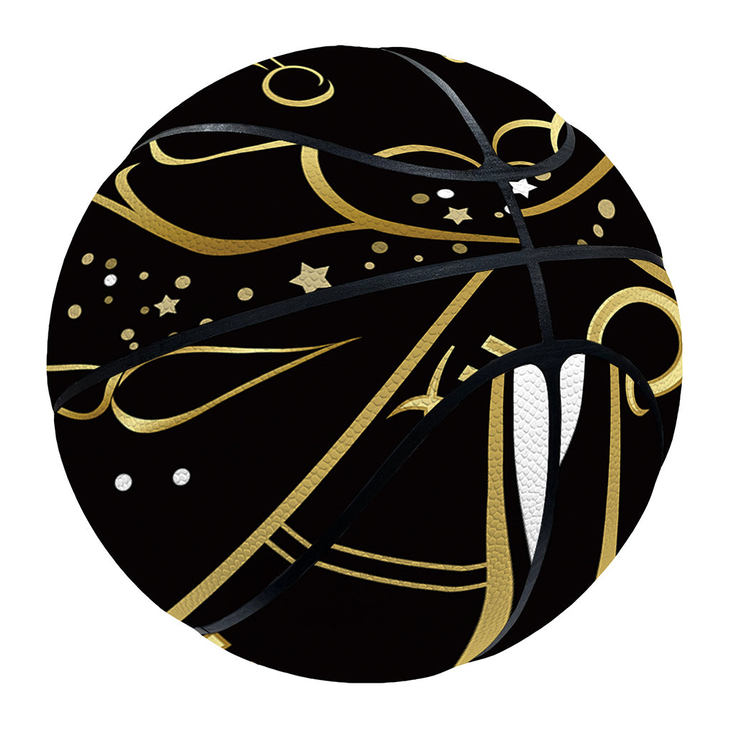 Gold And Black Cancer Sign Print Basketball