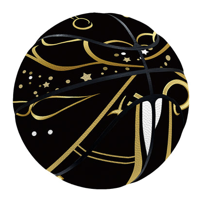 Gold And Black Cancer Sign Print Basketball