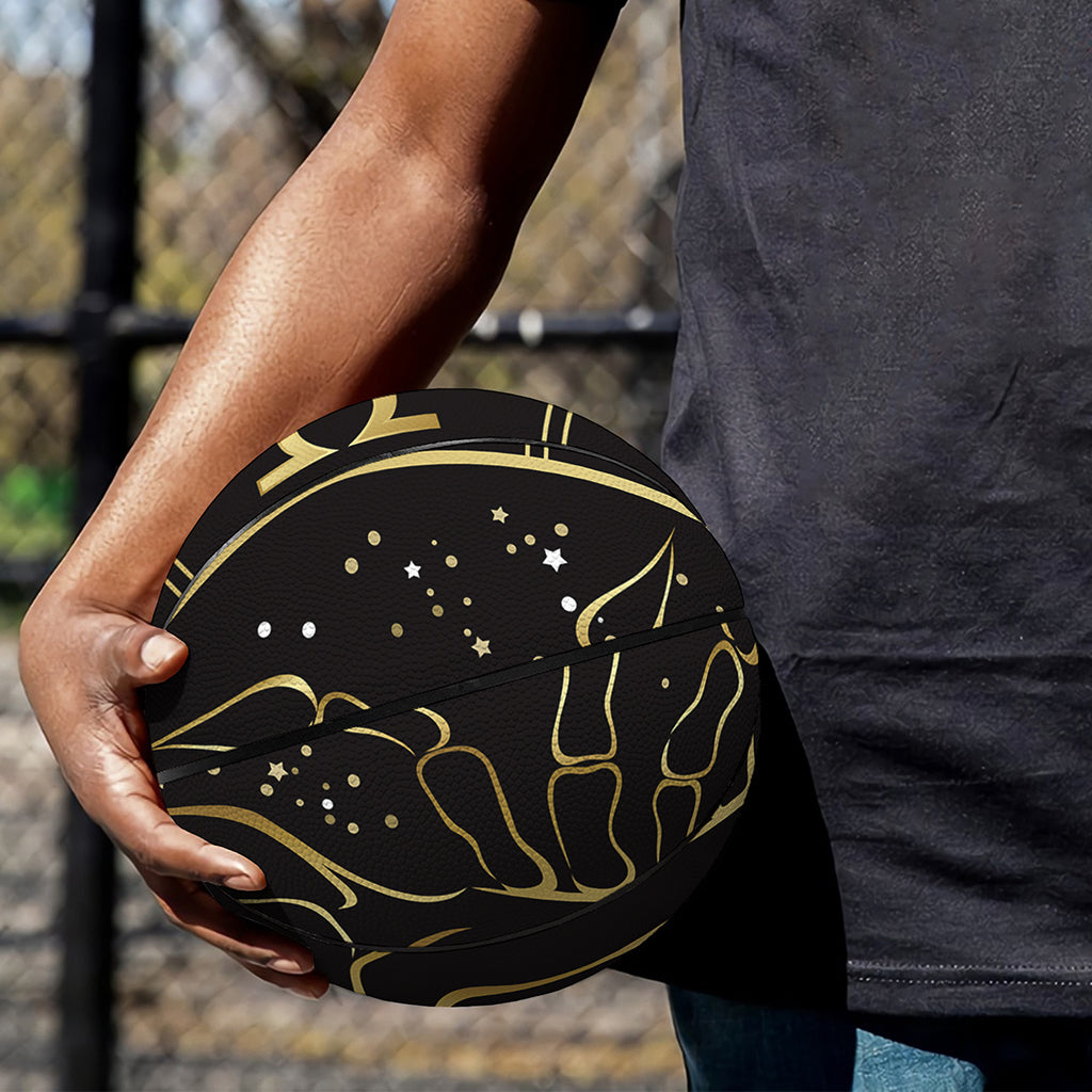 Gold And Black Cancer Sign Print Basketball