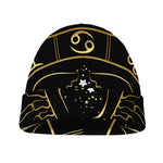 Gold And Black Cancer Sign Print Beanie