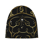 Gold And Black Cancer Sign Print Beanie