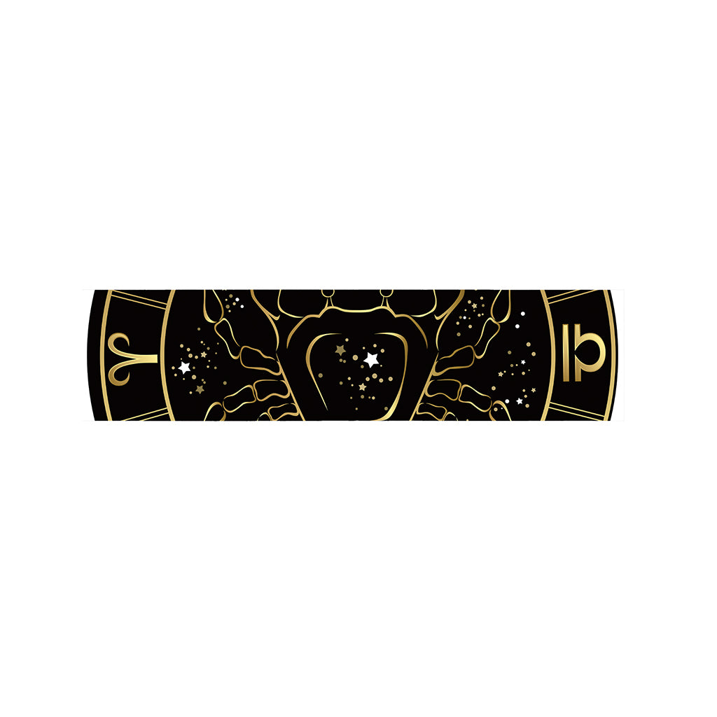 Gold And Black Cancer Sign Print Bed Runner