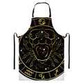 Gold And Black Cancer Sign Print Bib Apron With Pocket