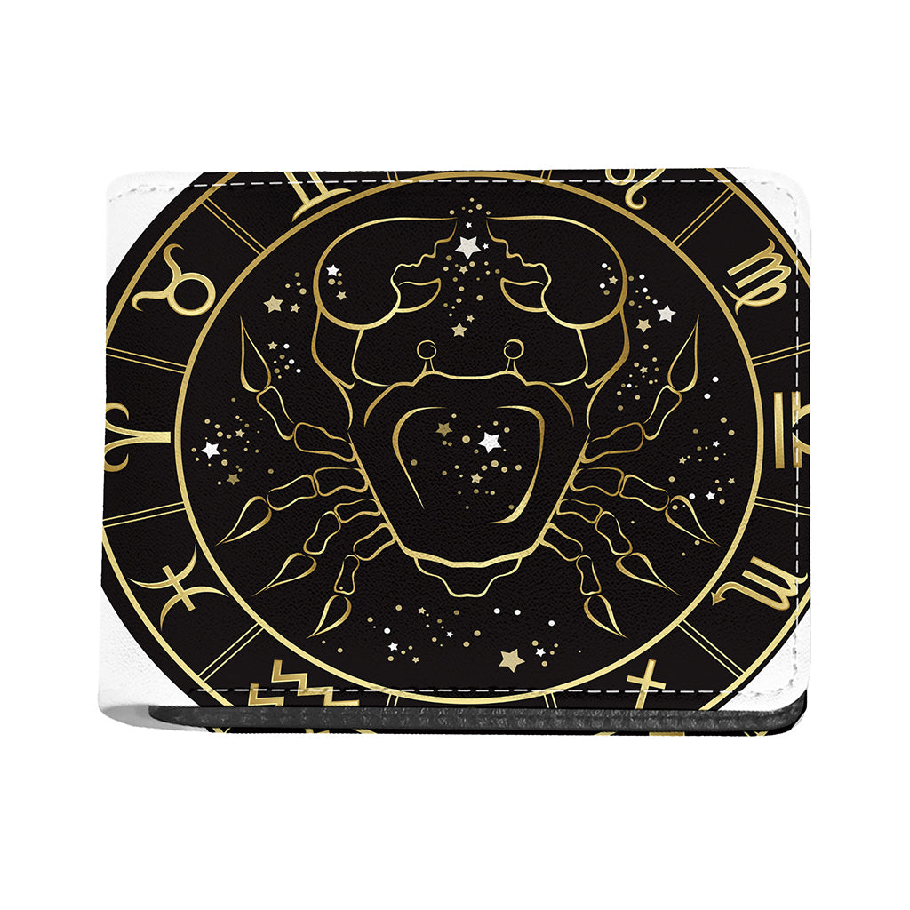 Gold And Black Cancer Sign Print Bifold Wallet