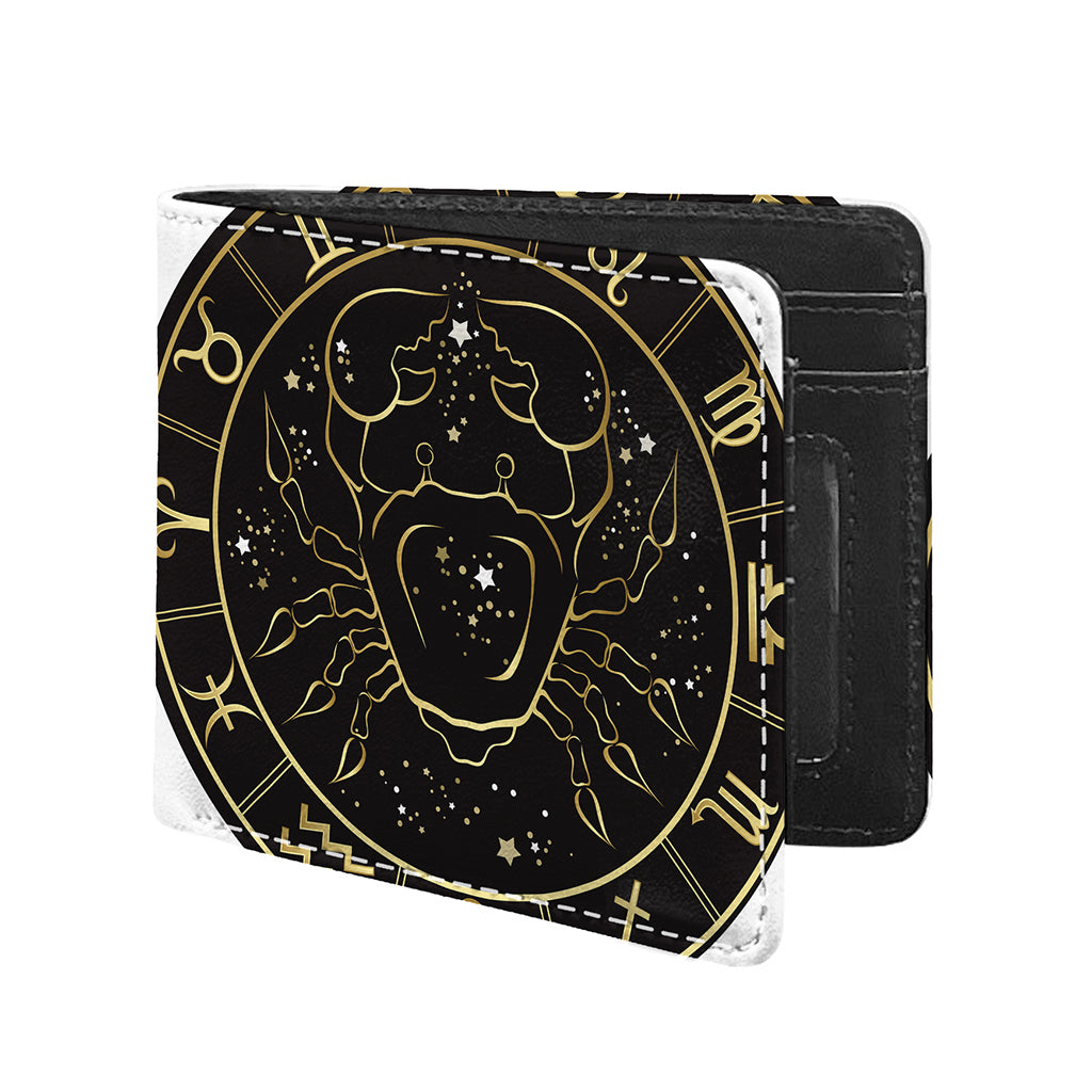Gold And Black Cancer Sign Print Bifold Wallet