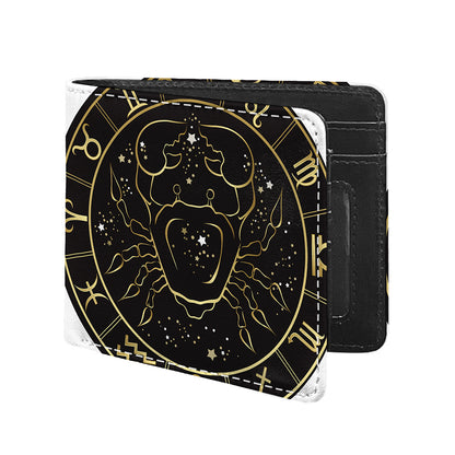 Gold And Black Cancer Sign Print Bifold Wallet