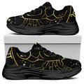 Gold And Black Cancer Sign Print Black Chunky Shoes