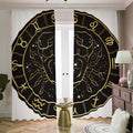 Gold And Black Cancer Sign Print Dimout Pencil Pleat Curtains