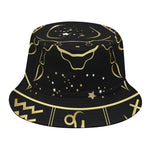 Gold And Black Cancer Sign Print Bucket Hat