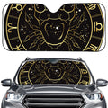 Gold And Black Cancer Sign Print Car Windshield Sun Shade