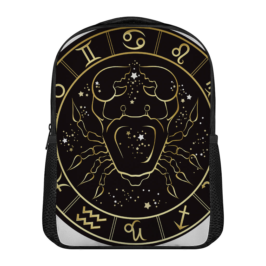 Gold And Black Cancer Sign Print Casual Backpack